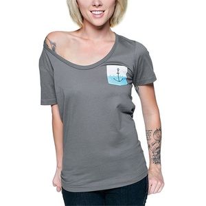 Glamour Kills Ahoy Pocket T-shirt Gray Women’s Size Medium